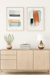 Wallity Huhu102 - Set de 2 Pinturas Decorativas Multicolor 50 x 70 cm